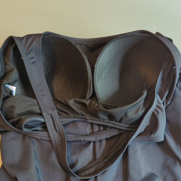 Swimsuitsforall Aquabelle One Piece Swimsuit Womens 18W Black Slimming Padded - Picture 4 of 6